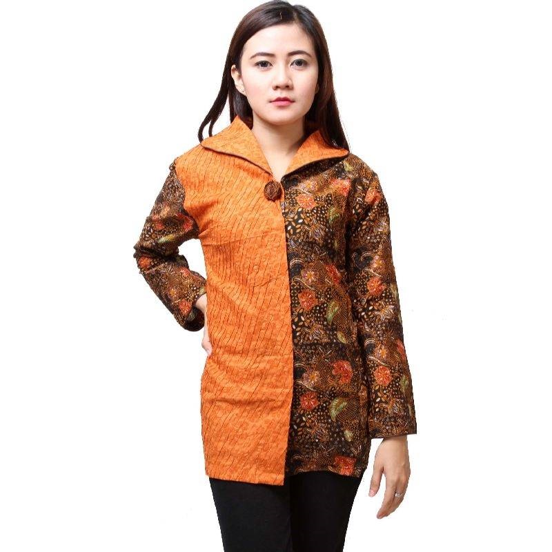 Model Baju Batik Atasan Lengan Panjang Wanita Modern