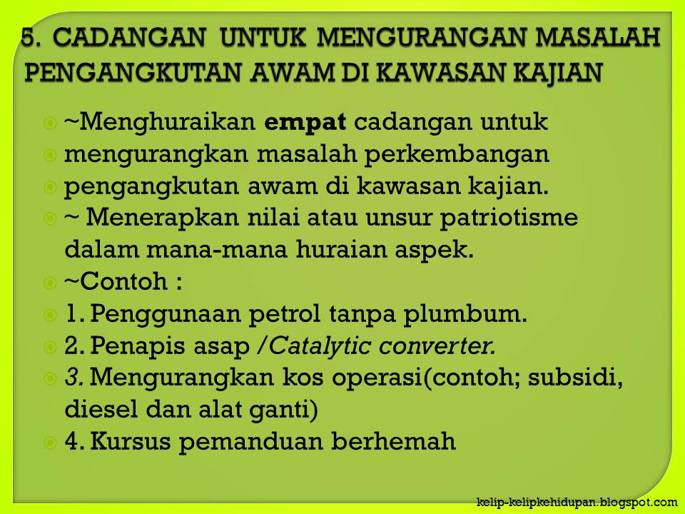 Contoh Karangan Pengangkutan Awam - Contoh 36