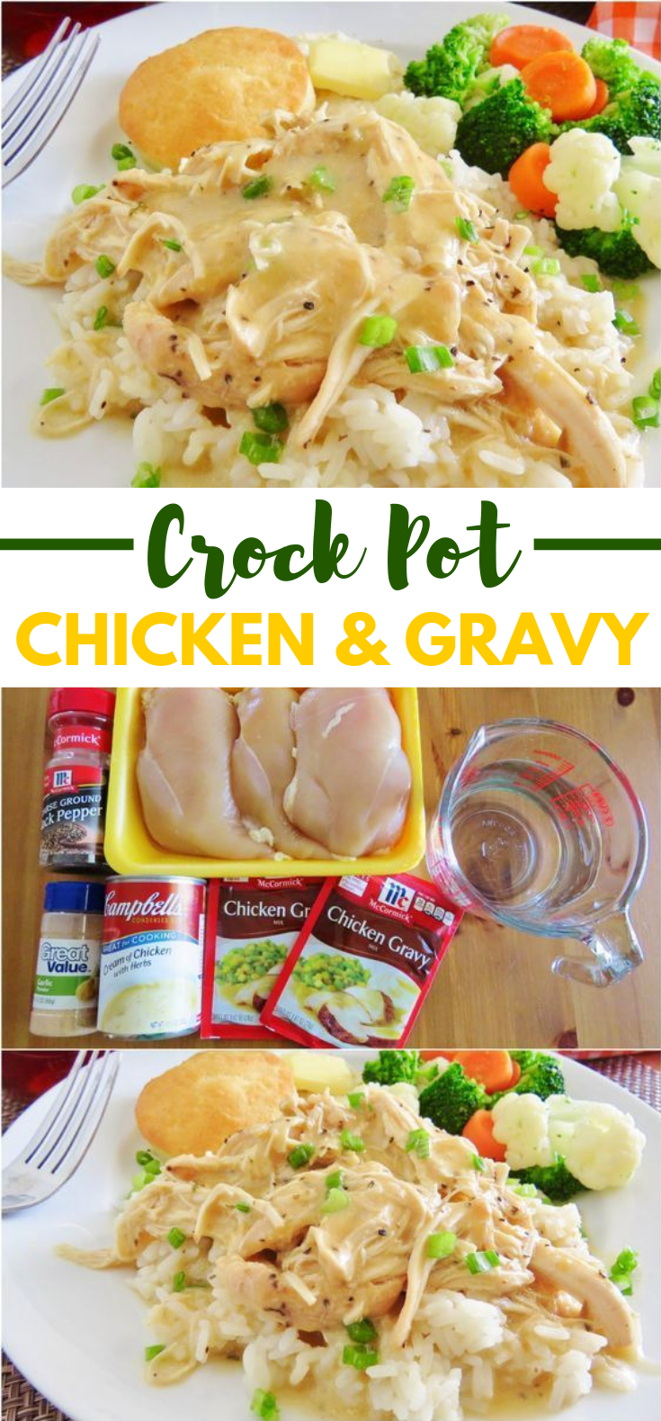 Crock Pot Chicken and Gravy #dinner #chickenrecipe