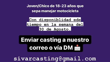 CASTING CALL en EL SALVADOR: Se busca JOVEN / CHICO de 18 a 23 años que sepa manejar motocicleta
