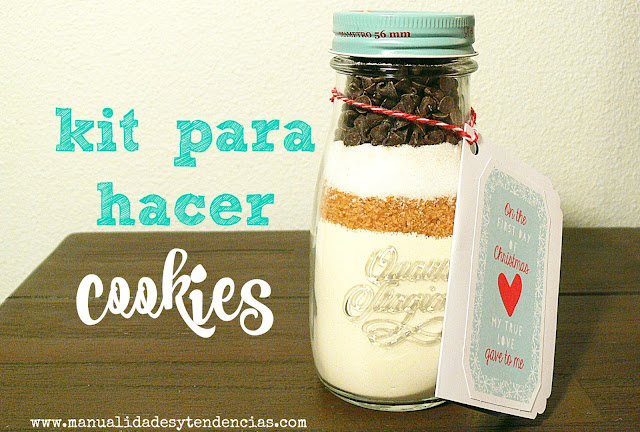 Kit para hacer cookies embotellado hecho a mano