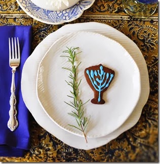 Hanukkah place setting