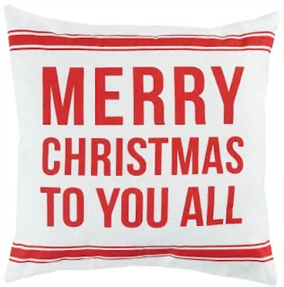 Merry Christmas red and whitie pillow