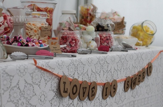 This Love Is Sweet candy buffet table garland is my favorite of the week 