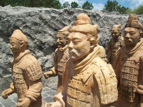 Forbidden Gardens in Katy, Texas near Houston features over 6,000 replicas of the famous Terra Cotts soldier statues of China