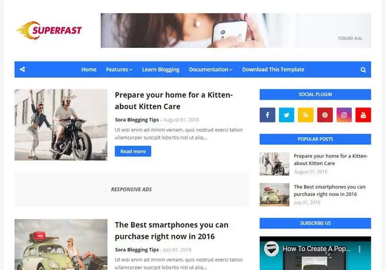 SuperFast Blogger Template | Free Blogger Template 2021