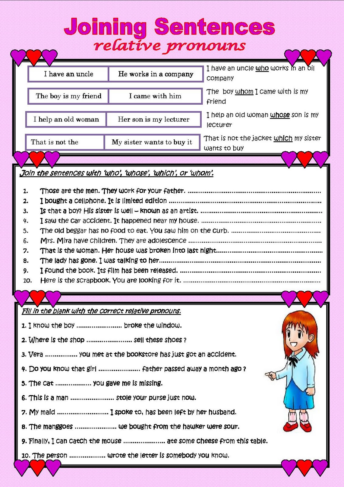 My English Class: May 2011 worksheets for teachers, worksheets, math worksheets, education, and free worksheets Relative Pronouns Worksheets Printable 1600 x 1131