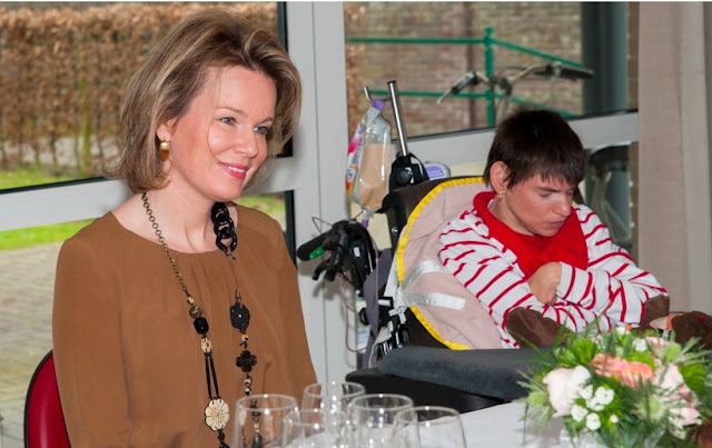 Queen Mathilde of Belgium visited the health center "Sint-Oda" in Overpelt,