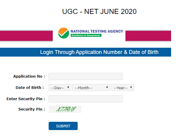  Admit Card Download  - NTA UGC NET June 2020