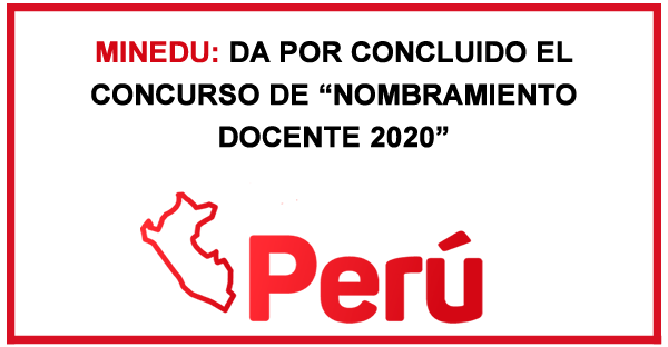 MINEDU CANCELA EL CONCURSO DE NOMBRAMIENTO DOCENTE 2020