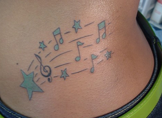 musical tattoo. Tattoo Musical Design on Hip