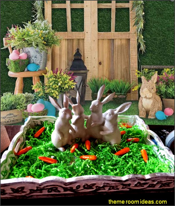 Spring Easter Backdrop Supplies for Professional Photography Hare Rabbits Decoartions Colorful Eggs