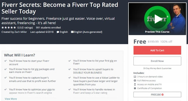 [100% Off] Fiverr Secrets: Become a Fiverr Top Rated Seller Today| Worth 199,99$ 