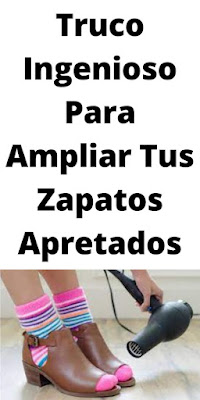 Truco para ampliar zapatos apretados con un secador de pelo