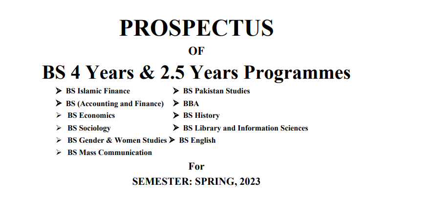 AIOU BS prospectus 2023