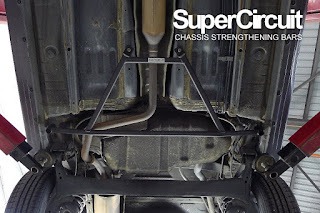 Toyota Vios 1.5 (NCP42) Undercarriage with the SUPERCIRCUIT Rear Lower Brace installed.