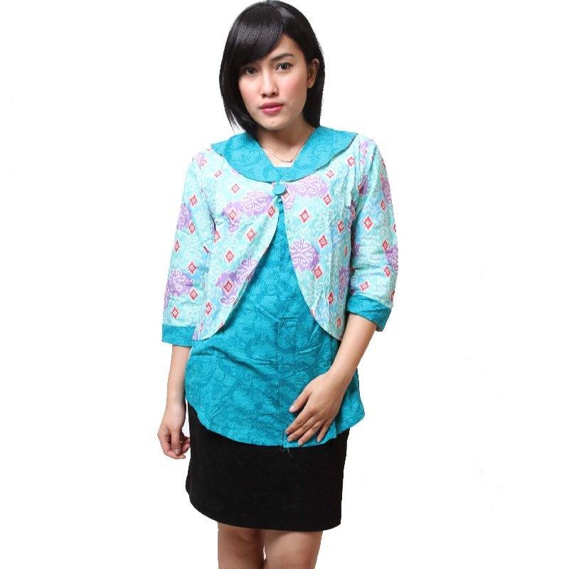 10 Model  Baju  Batik  Kantor Wanita Kombinasi  Eksotis 