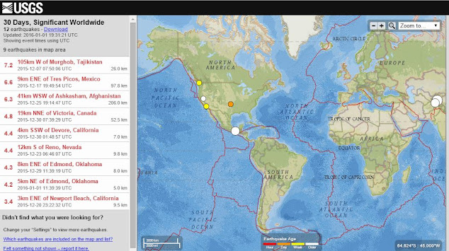 USGS Earthquake map