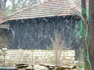 March snow flurries in Bulgaria