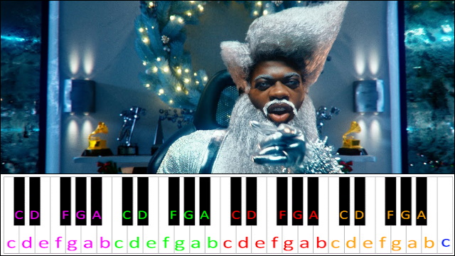 Holiday by Lil Nas X Piano / Keyboard Easy Letter Notes for Beginners