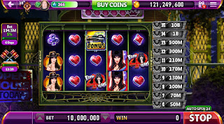 Game screen for Elvira Vegas or Bust at Hit It Rich Slots