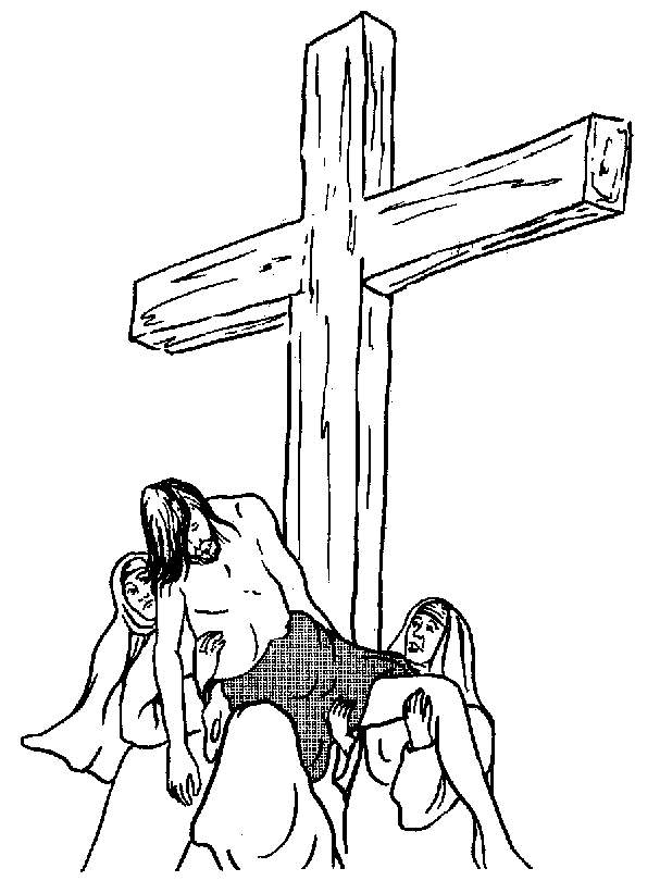 EASTER COLOURING: RELIGIOUS EASTER COLOURING PAGE