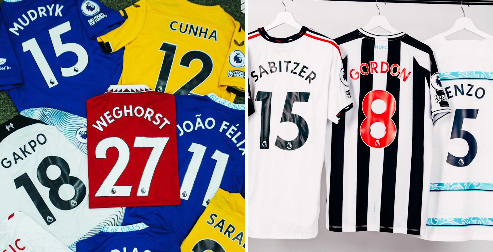 The best player to wear each shirt number in the Premier League