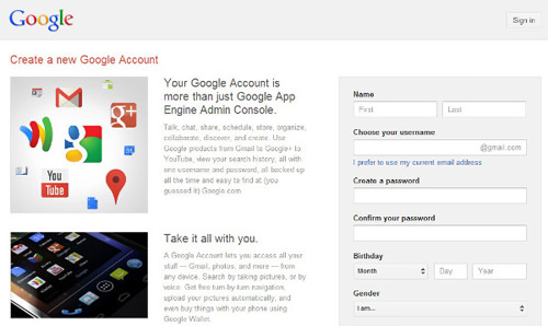 Sign up for Google App Engine