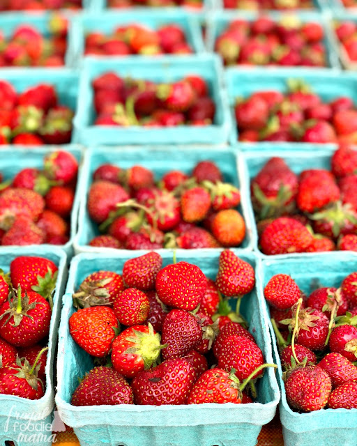 Sweet, juicy local strawberries are in season here, so I snatch them up every chance that I get at my local market.