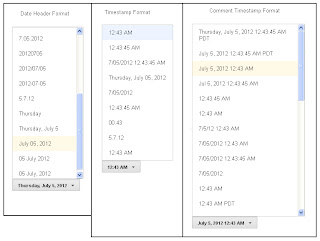 Change time and date format in blogger ScreenShot