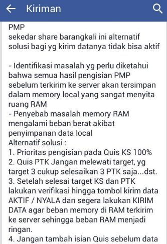 Solusi Tombol Kirim Data PMP Tidak Muncul