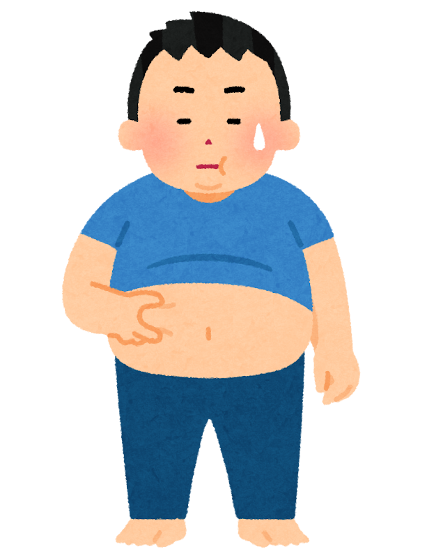 お腹の肉をつまむ太った男性のイラスト ダイエット前 かわいいフリー素材集 いらすとや