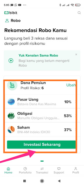 cara membeli saham bri di bibit