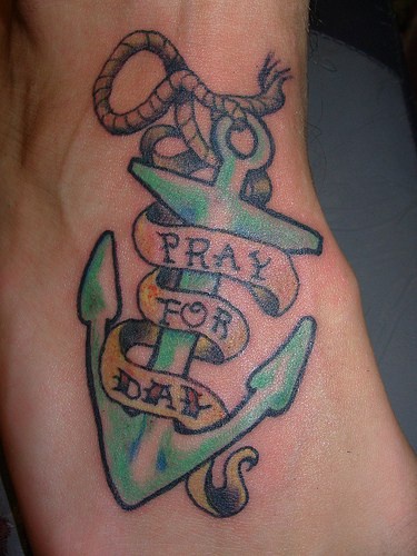 Pray for day old school sailor tattoo