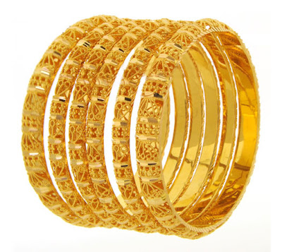 Stylish Gold Bangles Designs 2012