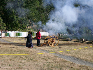 Cannon firing demo at San Juan 2016 Pig War Reenactment