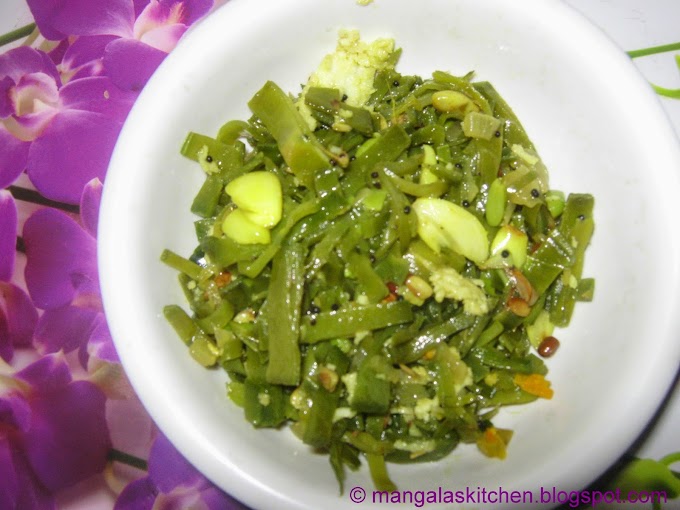 Avarakkai Poondu Poriyal - Broad Beans Garlic Stir fry for Lactating mothers - Avarakkai Poriyal Diabetic Recipes 