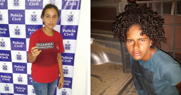 Ana Cláudia (à esquerda) e Caroline (à direita) foram presas nas rodoviárias de Baixa Grande e Ipirá, respectivamente (Foto: Divulgação/Polícia Civil de Baixa Grande)