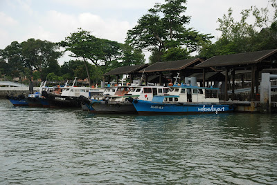 Bum boats ferrying families and friends to Pulau Ubin