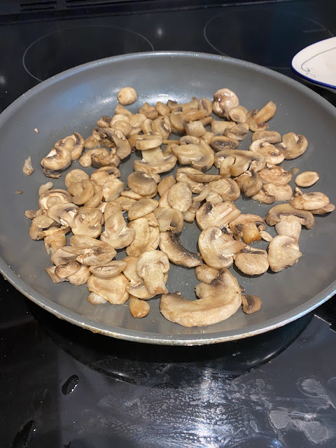 sautéed mushrooms in skillet