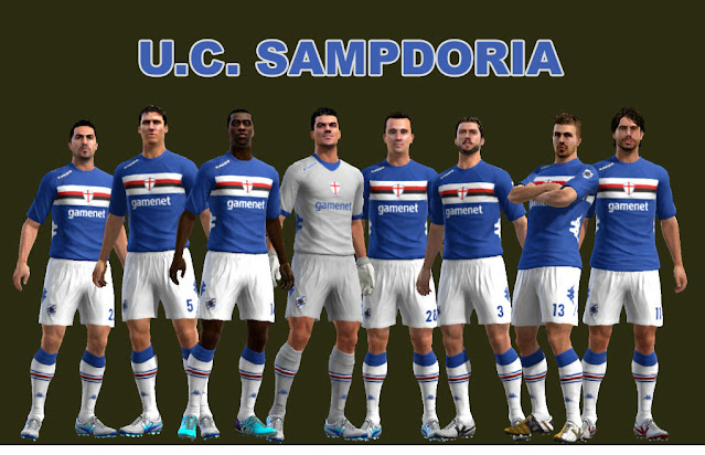 PES 2013 Full Facepack UC Sampdoria 2012/2013