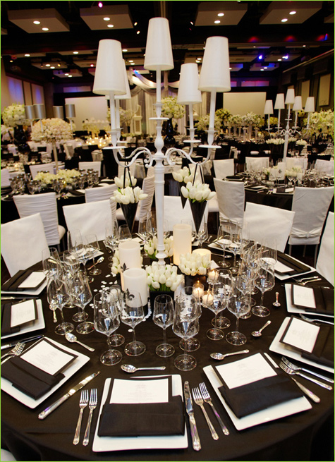 Black White could be an appropriate theme for a birthday party wedding