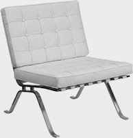 Tufted White Leather Lounge Chair