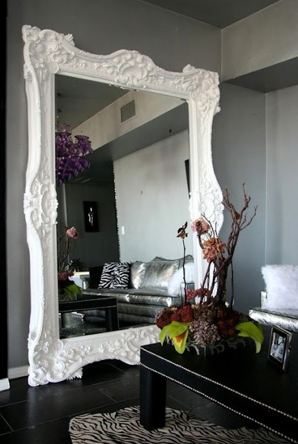 beautiful traditional room oversized mirror