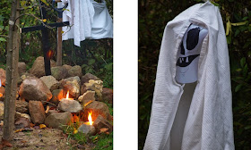 Spøgelser, kors og havefakler til en grusom halloween udenfor