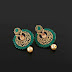 Golden emerald earrings