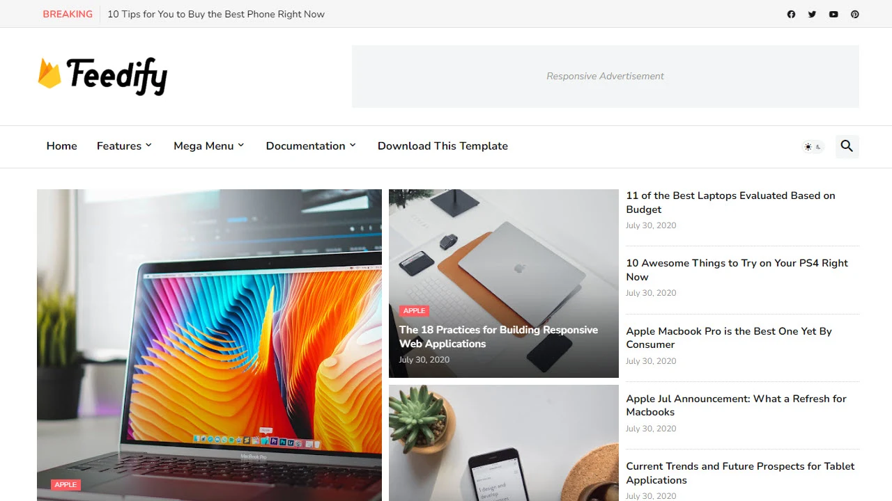Feedify Blogger Template (Developed by Templateify)