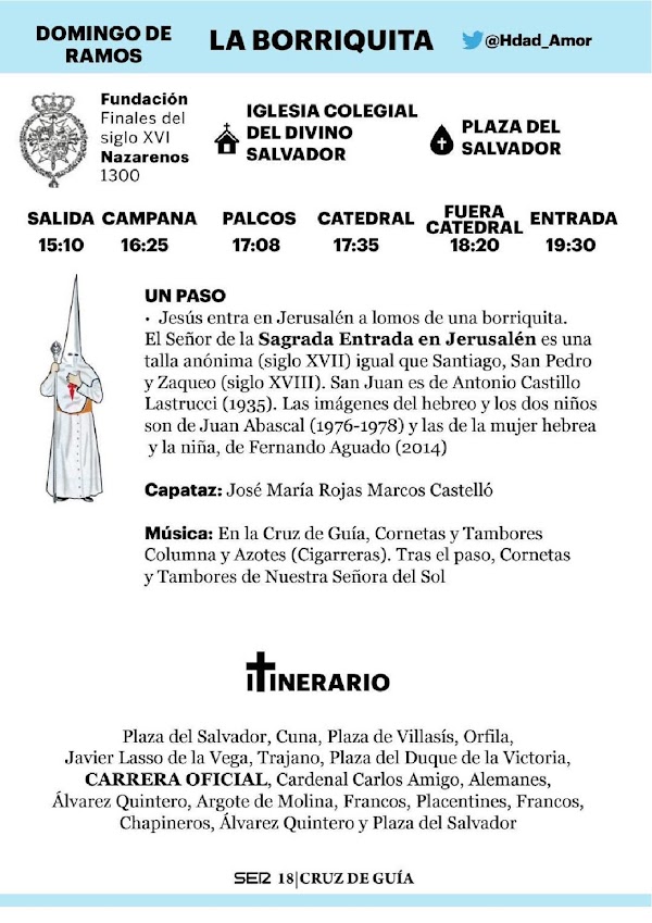 Horarios E Itinerarios Domingo De Ramos Semana Santa Sevilla 2019