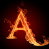 (a-f) fiery English alphabets  wallpapers