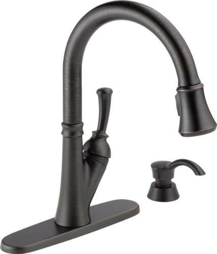 Delta 19949-RBSD-DST Savile Single Handle Pull-Down Kitchen Faucet with Soap Dispenser, Venetian Bronze